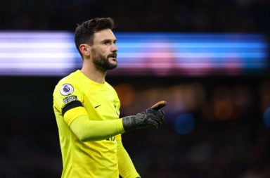 Hugo Lloris of Tottenham Hotspur during the Premier League match between Manchester City and Tottenham Hotspur