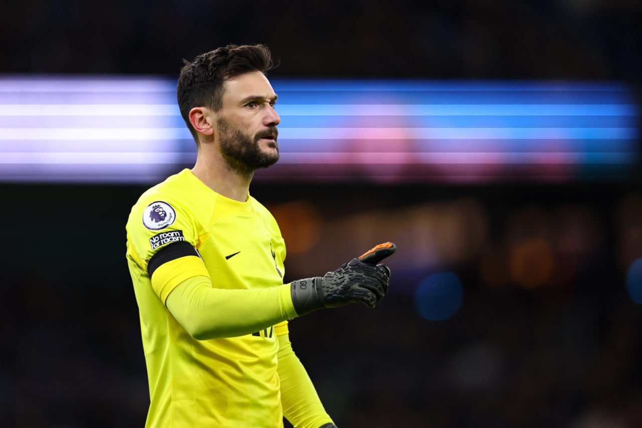 Hugo Lloris of Tottenham Hotspur during the Premier League match between Manchester City and Tottenham Hotspur