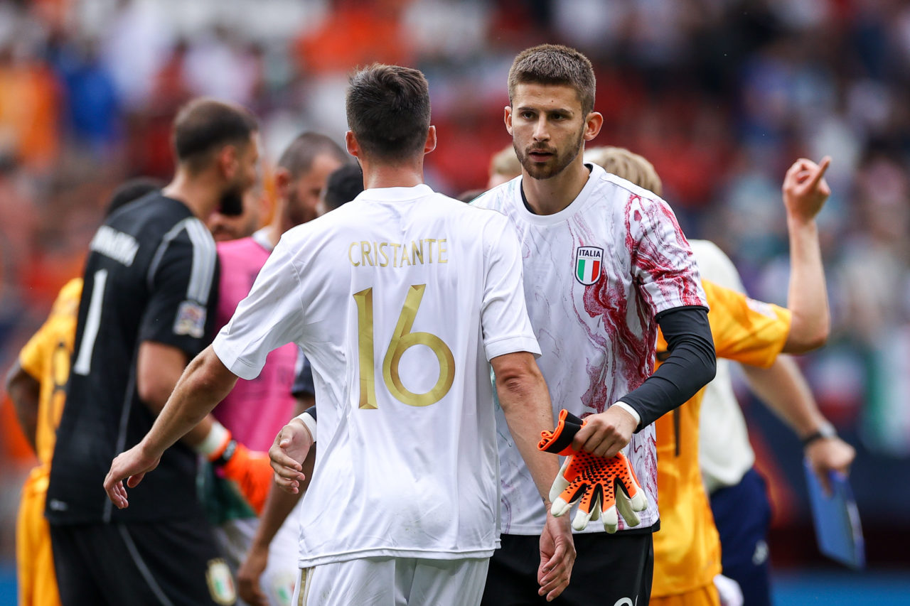 Guglielmo Vicario on international duty with Italy