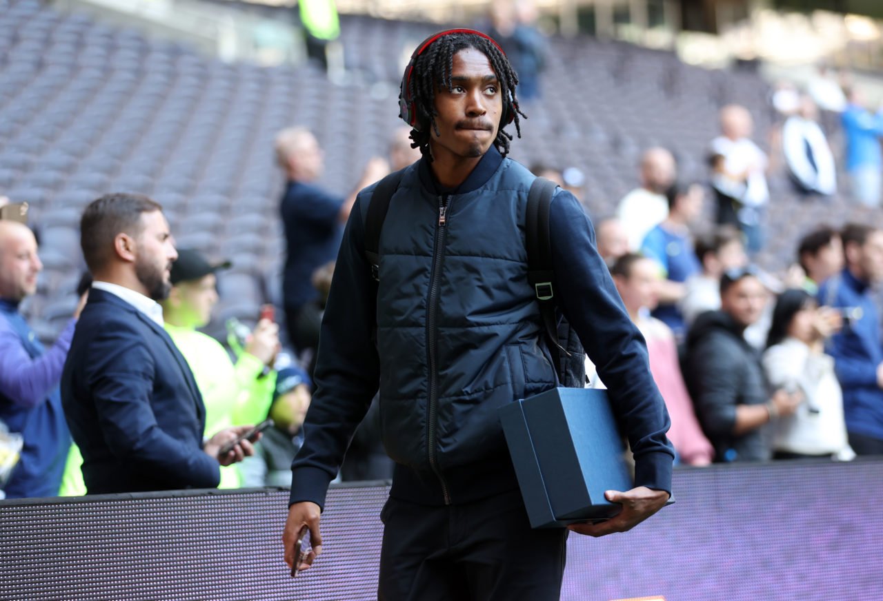 Djed Spence arrives at the Tottenham Hotspur Stadium