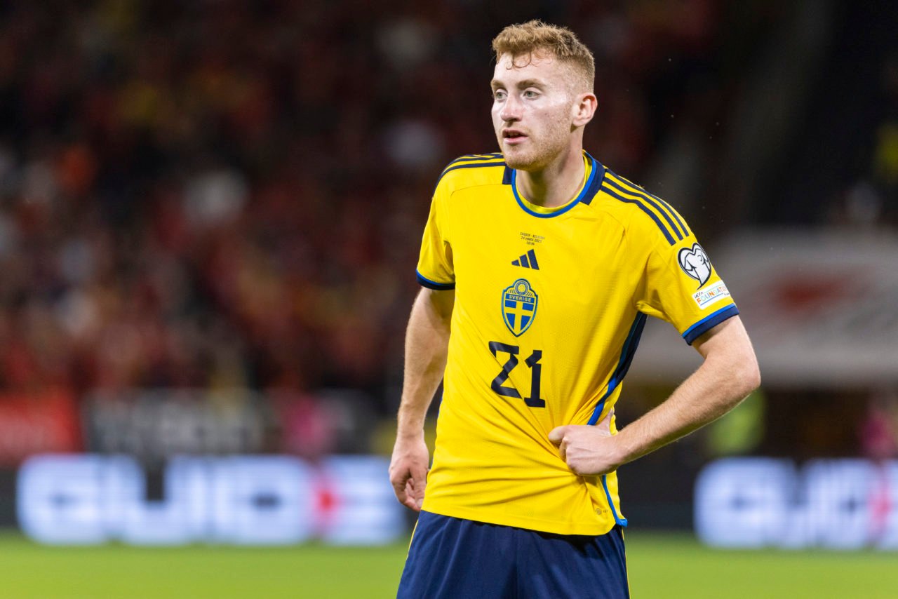 Dejan Kulusevski during the UEFA EURO 2024 qualifying round group A match between Sweden and Belgium