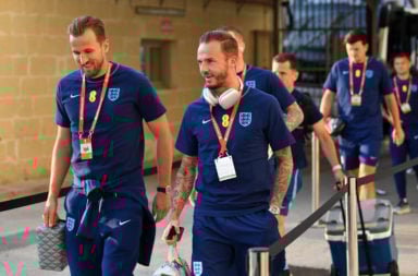 Harry Kane and James Maddison of England